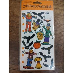 Stickopotamus Classic Binder Stickers SCARECROWS PUMPKINS BATS 1 Sheet NIP